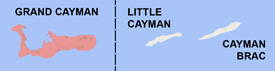 Range map of Cubatyphlops caymanensis